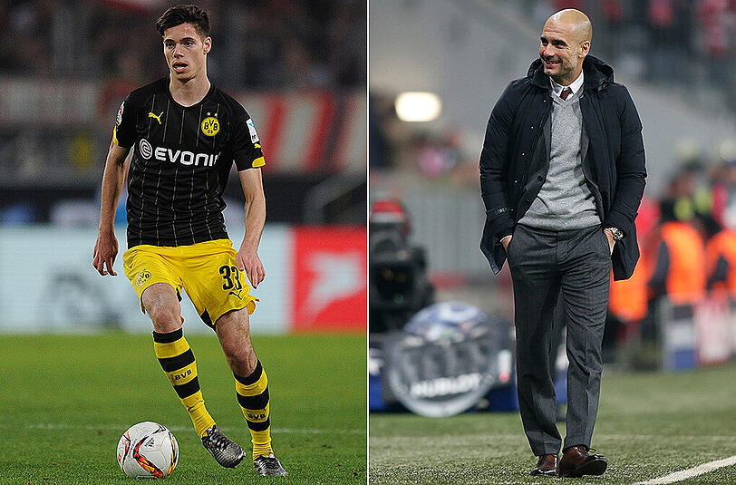 Hat angeblich ein Auge auf Julian Weigl geworfen: Noch-Bayern-Trainer Pep Guardiola (rechts).