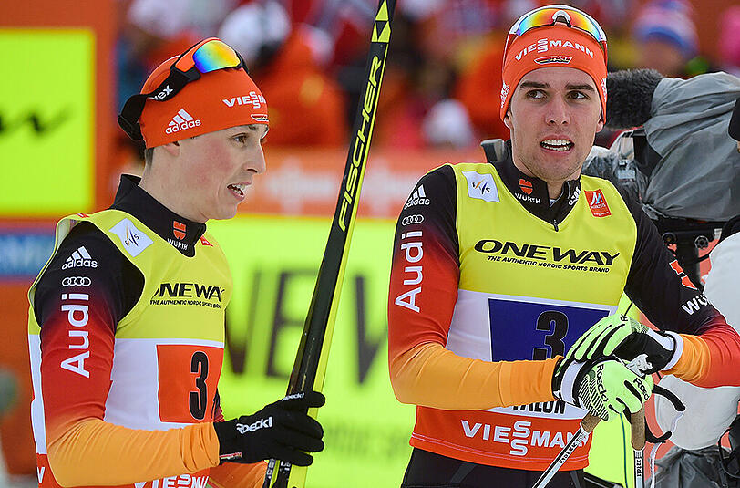 Brauchen noch etwas Schwung: Johannes Rydzek (r) und Eric Frenzel