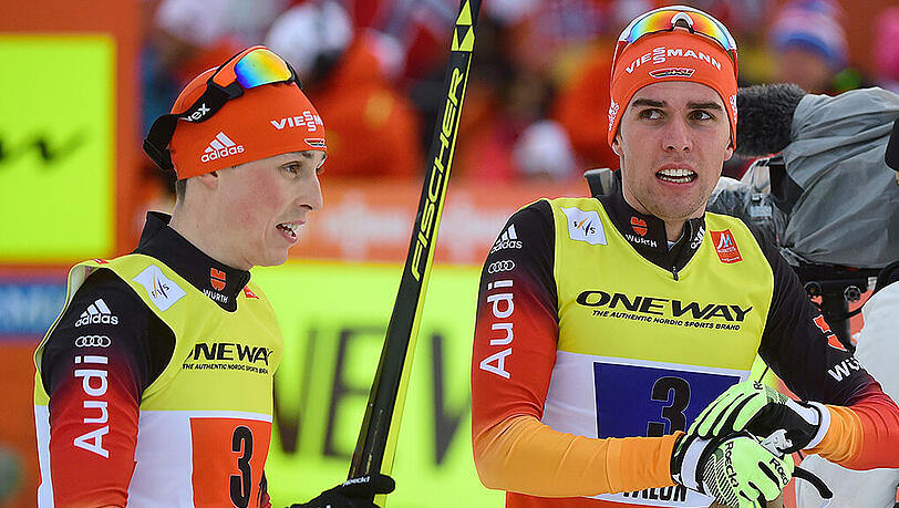 Brauchen noch etwas Schwung: Johannes Rydzek (r) und Eric Frenzel Brauchen noch etwas Schwung: Johannes Rydzek (r) und Eric Frenzel