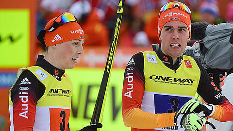 Brauchen noch etwas Schwung: Johannes Rydzek (r) und Eric Frenzel