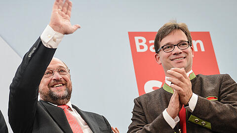 Martin Schulz (Kanzlerkandidat) mit Florian Pronold (Vorsitzender der BayernSPD).