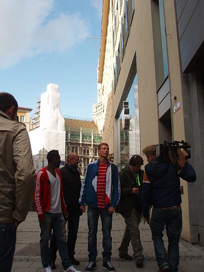 David Alaba und Holger Badstuber machen bei einem Videodreh München unsicher.