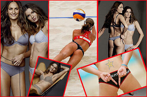 Beim Unterwäsche-Shooting von Mey tauschen die Beach-Volleyballerinnen Katrin Holtwick und Ilka Semmler den Sand gegen heiße Dessous - und machen auch hier eine gute Figur.