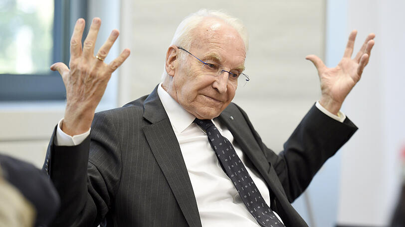 Edmund Stoiber beim Redaktionsbesuch der Abendzeitung.