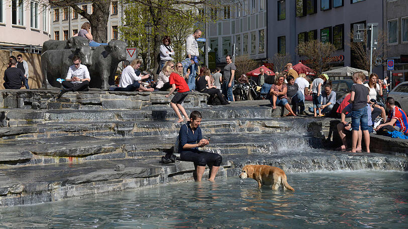 Sprudelt wieder: Der Brunnen am Rindermarkt (Archivbild aus 2018).