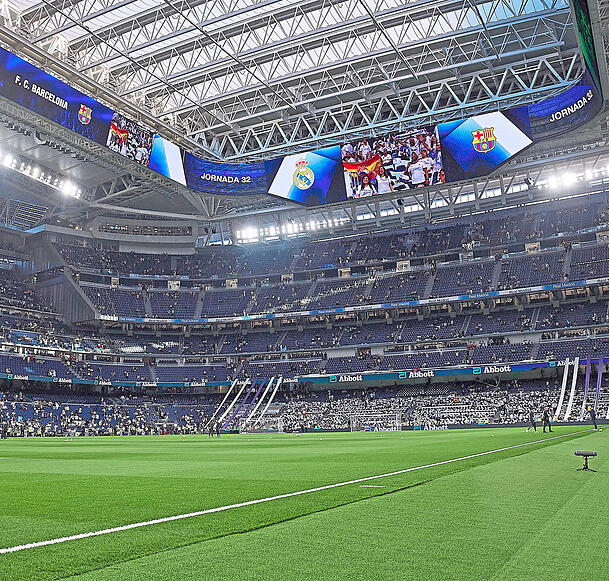 Die Fußball-Kathedrale Bernabeu – gemacht für große Spiele wie das des FC Bayern am Mittwochabend bei Real Madrid.