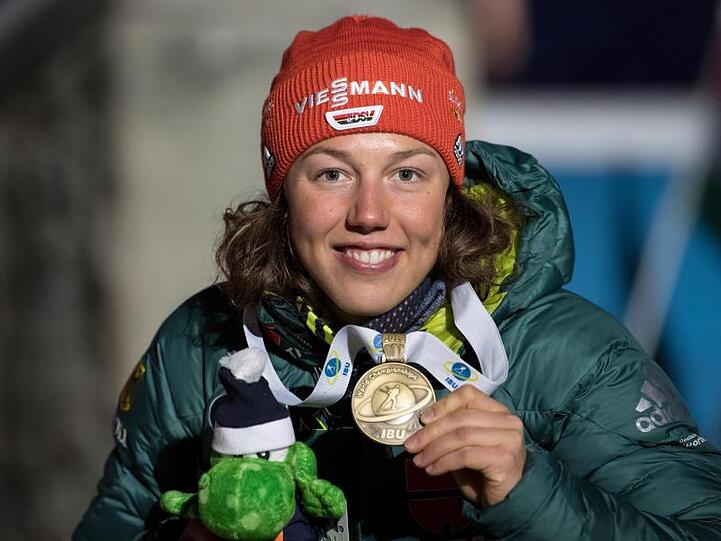 Laura Dahlmeier gewann bei der WM in Östersund Bronze im Sprint.