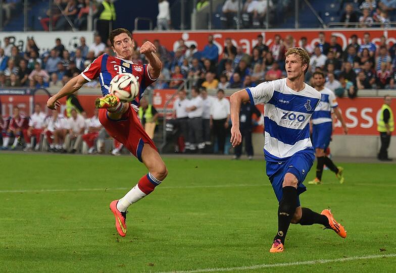 Der Debütant Robert Lewandowski machte das einzige Tor für den FC Bayern.