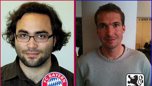 Filippo Cataldo (l.) und Marco Plein schreiben einander Grüße aus den Trainingslagern des FC Bayern und des TSV 1860 München. Filippo Cataldo (l.) und Marco Plein schreiben einander Grüße aus den Trainingslagern des FC Bayern und des TSV 1860 München.