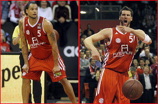 Bayerns Chevon Troutman (l.) und Jared Homan.