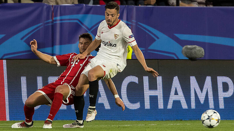 "Abgekocht": Juan Bernat verliert einen folgenschweren Zweikampf gegen Pablo Sarabia (FC Sevilla).