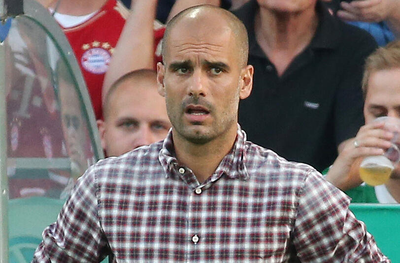 Pep Guardiola beim Pokalspiel in Osnabrück..