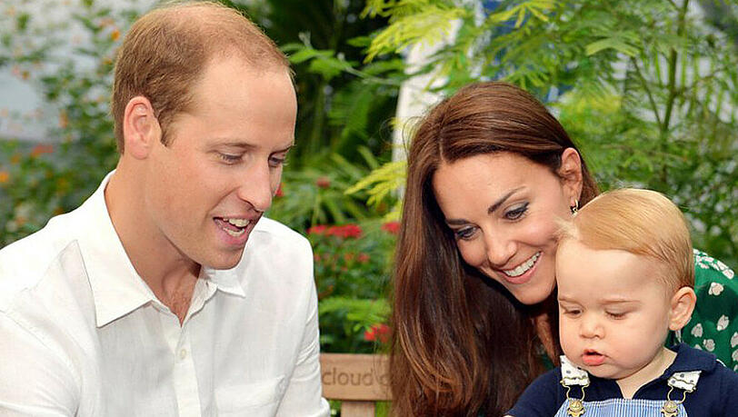 Glückliche Familie: Prinz William mit seinen Lieben Glückliche Familie: Prinz William mit seinen Lieben