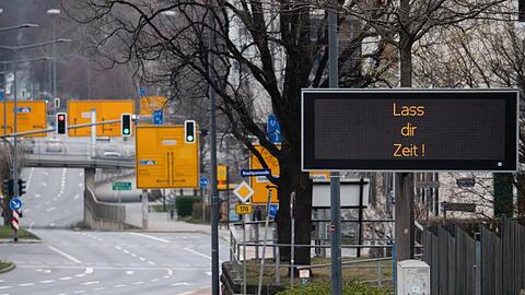 Leere Straßen in Dresden am 17 März.