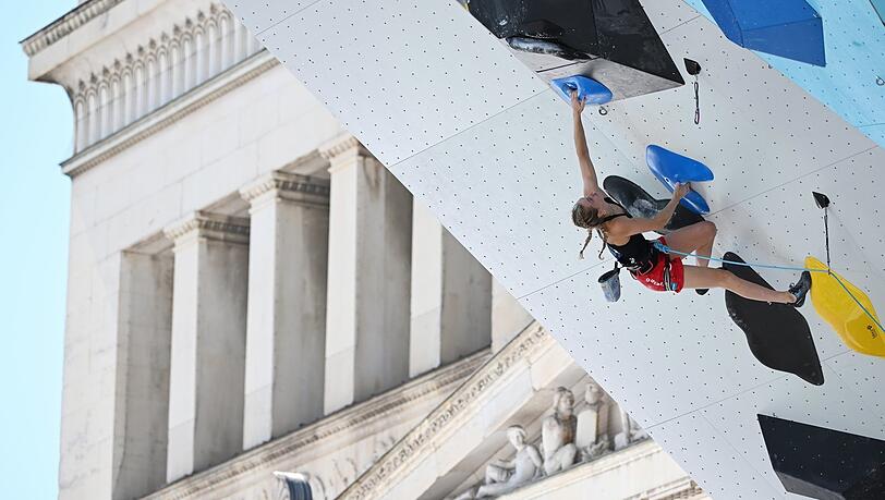 Einzigartige Kulisse: Bei den European Championships kämpfen die Sportkletterer direkt am Königsplatz um Titel, Anerkennung und Medaillen.