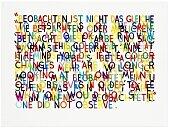 Typisch für Oliver Bochners Bilder im Lehel sind die bunten Farben und Buchstaben.