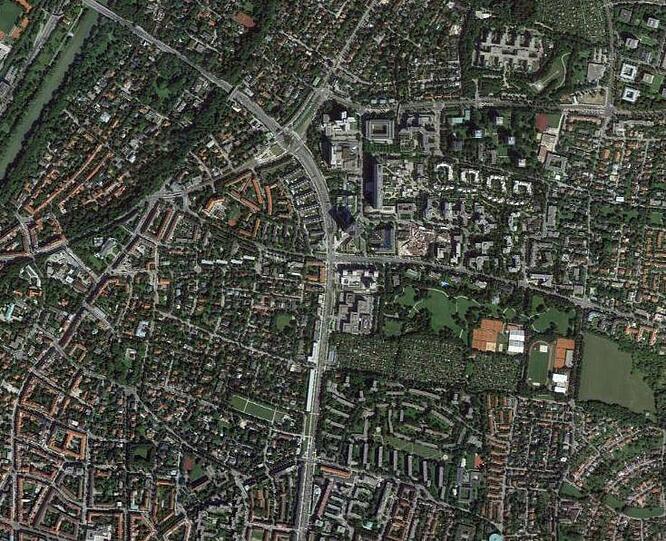 Ganz schön groß - und ganz schön schön: Bogenhausen von oben gesehen.