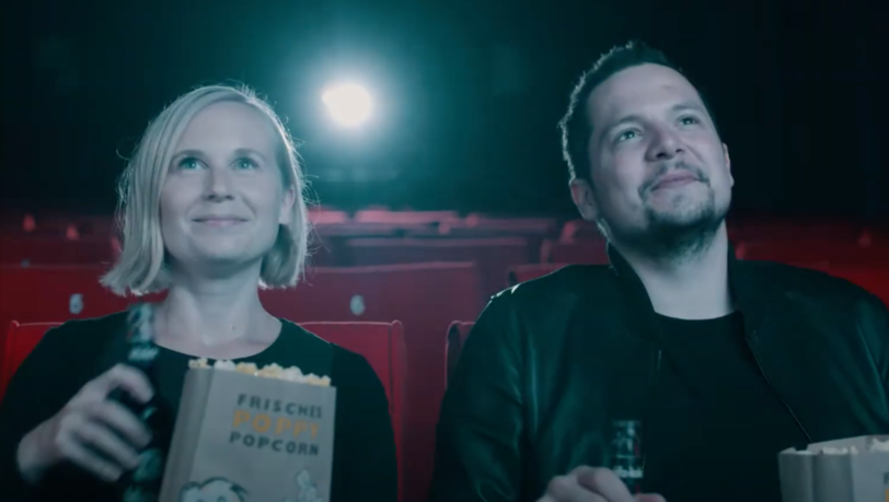 Daniela Bergauer und Michael Hehl in ihrem Leopold Kino bei der Münchern Freiheit in der Leopoldstraße 78.