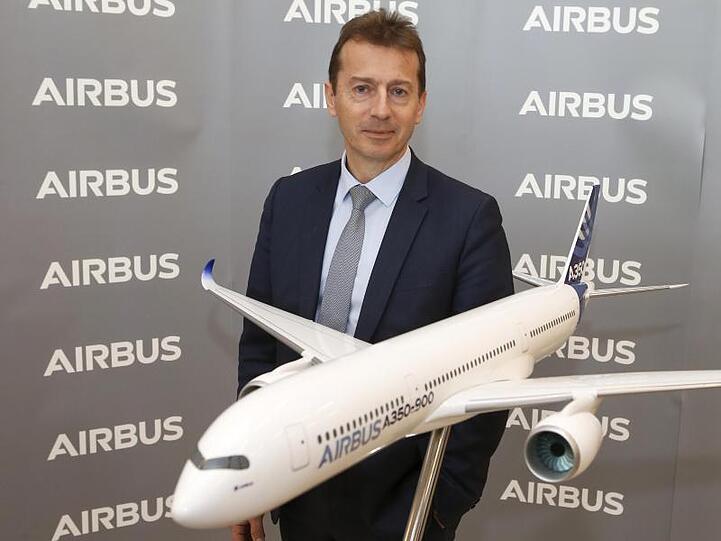 Guillaume Faury, Airbus-Chef, nimmt an der Jahrespressekonferenz der Airbus Group teil.