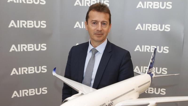Guillaume Faury, Airbus-Chef, nimmt an der Jahrespressekonferenz der Airbus Group teil.
