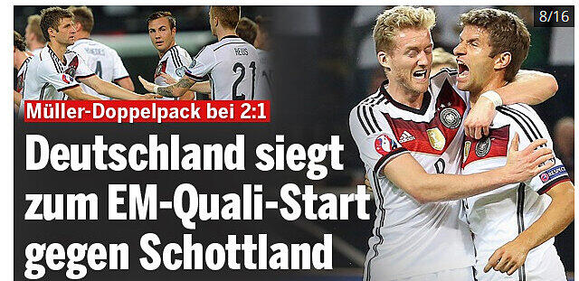 "Deutschland siegt zum EM-Quali-Start gegen Schottland", oe24.at (Österreich)