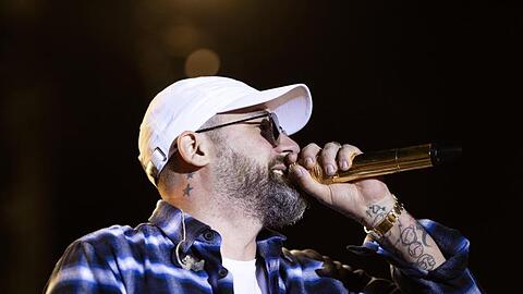 Rapper Sido auf dem Splash! Festival in Ferropolis. Foto: Alexander Prautzsch/Archivbild