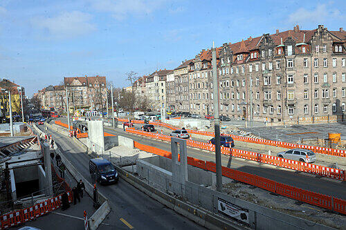 Großbaustelle Friedrich-Ebert-Platz: 2011 soll hier alles fertig sein.