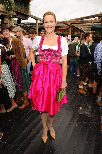 Bettina Wulff mit Stefan Schaffelhuber am Samstag auf der Wiesn.