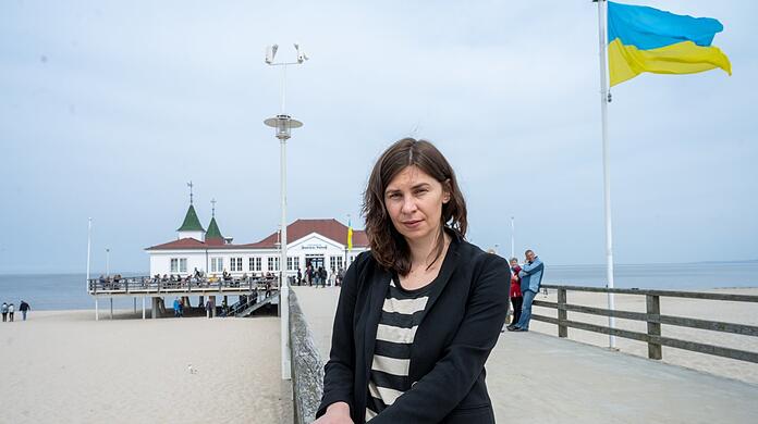 Die ukrainische Schriftstellerin Tanja Maljartschuk Ende April in Usedom, wo sie für ihren Roman "Blauwal der Erinnerung" ausgezeichnet wurde.