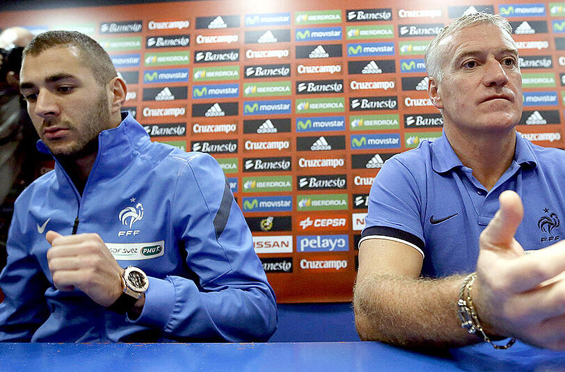 "Ich komme sehr gut mit ihm zurecht", sagt Karim Benzema (links) über Didier Deschamps.