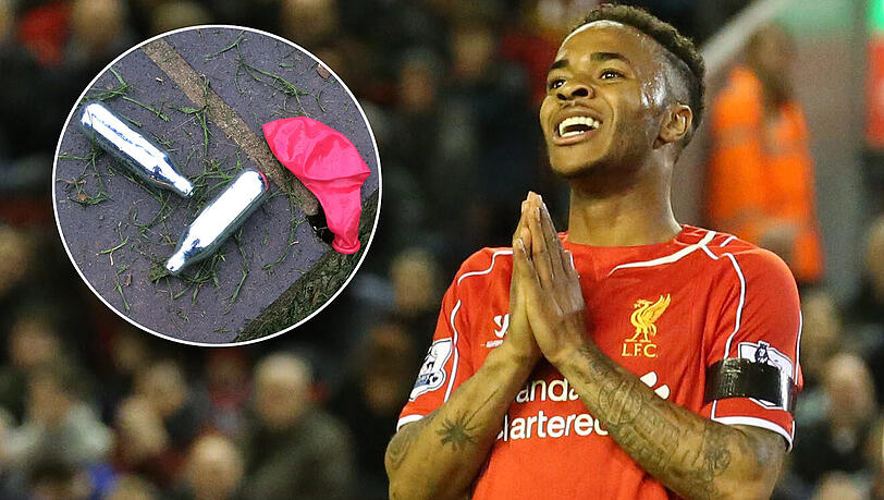 FC Liverpool-Star Raheem Sterling soll Lachgas, auch bekannt als "Hippy Crack", inhaliert haben. FC Liverpool-Star Raheem Sterling soll Lachgas, auch bekannt als "Hippy Crack", inhaliert haben.