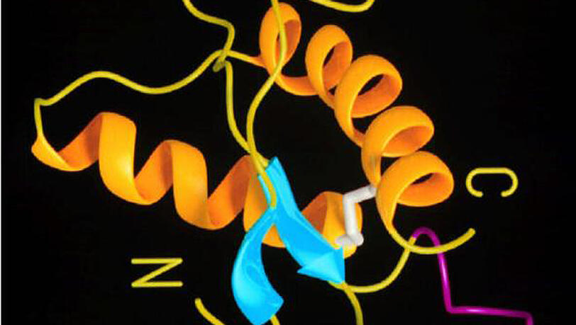 Darstellung der dreidimensionalen Struktur eines fehlerhaften Proteins. Darstellung der dreidimensionalen Struktur eines fehlerhaften Proteins.
