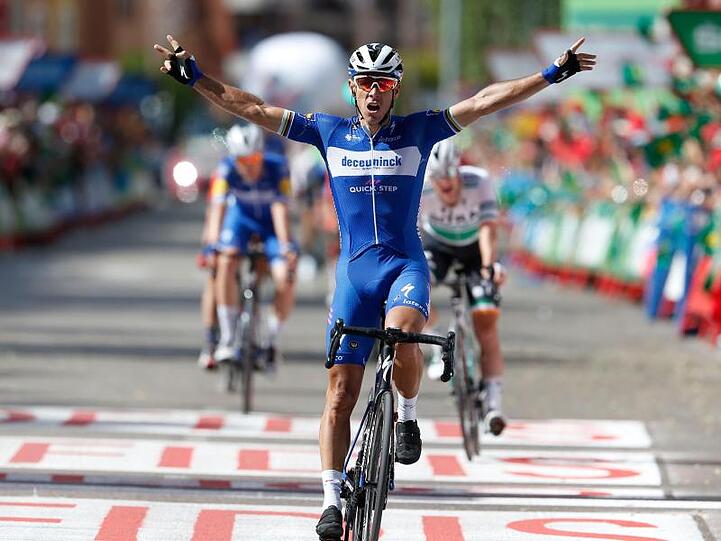 Der Belgier Philippe Gilbert feiert seinen Etappensieg in Guadalajara.