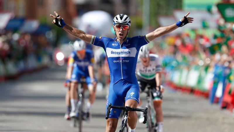 Der Belgier Philippe Gilbert feiert seinen Etappensieg in Guadalajara. Der Belgier Philippe Gilbert feiert seinen Etappensieg in Guadalajara.