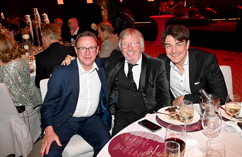 Ralf Rangnick, Werner Schulze-Erdel und Matze Knop beim "hiPURE" Eagles Präsidenten Cup in Griechenland.