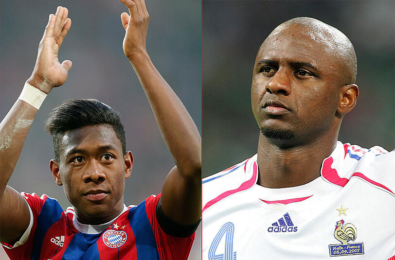Bayerns David Alaba (l.) und sein Vorbild Patrick Vieira.