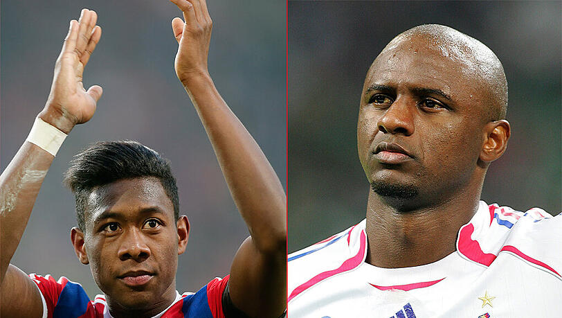 Bayerns David Alaba (l.) und sein Vorbild Patrick Vieira. Bayerns David Alaba (l.) und sein Vorbild Patrick Vieira.