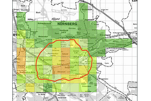 Am saubersten ist Nürnberg naturgemäß da, wo wenig Autos fahren und viel Grün vorherrscht: im Norden und Südosten der Stadt.