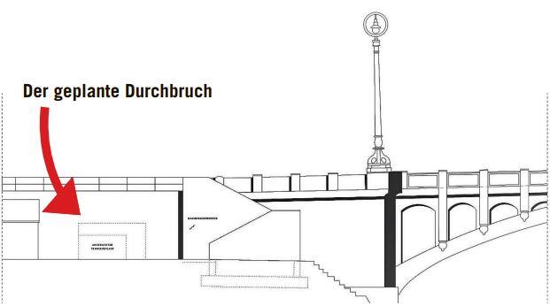 Stein des Anstoßes: Tunnel von der Prater- zur Schwindinsel.