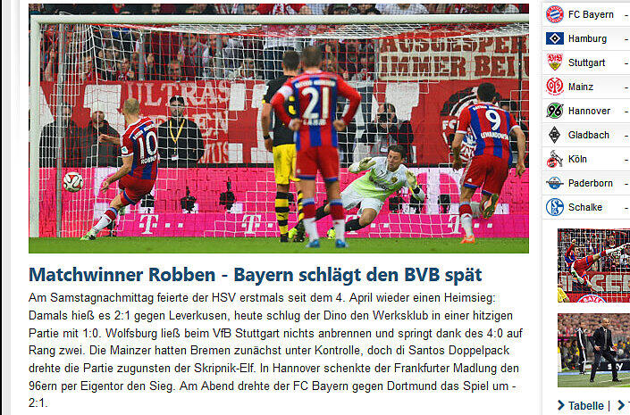 Pressestimmen zum Sieg des FC Bayern gegen Dortmund