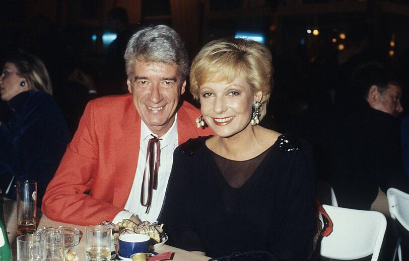 Rudi Carrell mit Dagmar Berghoff beim Telestar 1985.