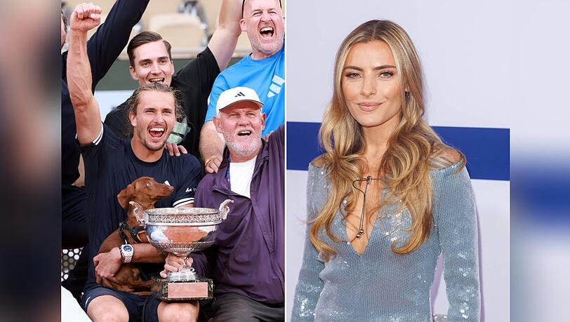 Alexander Zverev feierte zun&auml;chst unter anderem mit Dackel Mishka den Sieg, Partnerin Sophia Thomalla reiste sp&auml;ter zu ihm nach Paris.