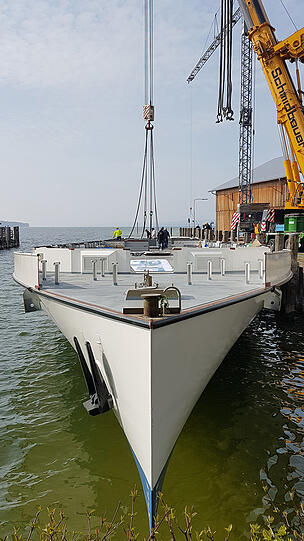 Endlich im Wasser: Die neue "MS Utting" am Ammersee.