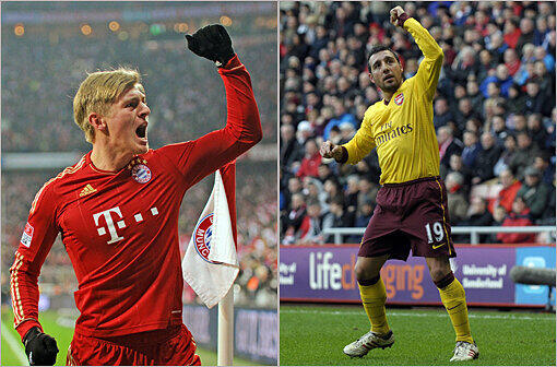 KROOS - CAZORLA
Der Spanier, letzten Sommer in Spaniens EM&ndash;Siegerkader, hat sich in der ersten Saison an die Premier League gewöhnt, ein guter Zehner, stark im Abschluss &ndash; und daher auf einer Ebene mit Kroos. Daher ein Remis. STAND: 8,5:0,5