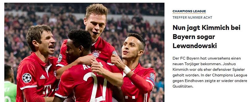 Joshua Kimmich trägt sich wieder in die Torschützenliste ein und wird langsam so treffersicher wie Robert Lewandowski.