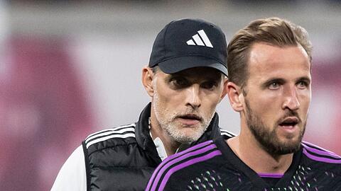 Trainer Thomas Tuchel und Angreifer Harry Kane freuen sich auf das Champions-League-Spiel gegen Arsena.