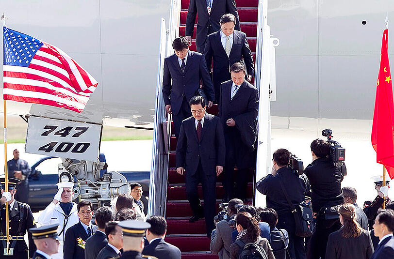 Chinas Präsident, Xi Jinping, bei seiner Ankunft in Washington. Foto: Michael Reynolds