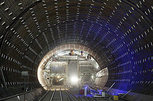 Arbeiten am Gotthard-Basistunnel