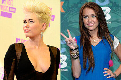 Bei den MTV Music Awards in L.A. zeigt sich die US Schauspielerin und Sängerin Miley Cyrus im völlig neuen Look: Schrill, grell und kurhaarig. Die Bilder von ihrem Auftritt.
