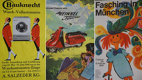 Historische Plakate: Klicken Sie durch die Münchner Werbegeschichte der 60er Jahre...